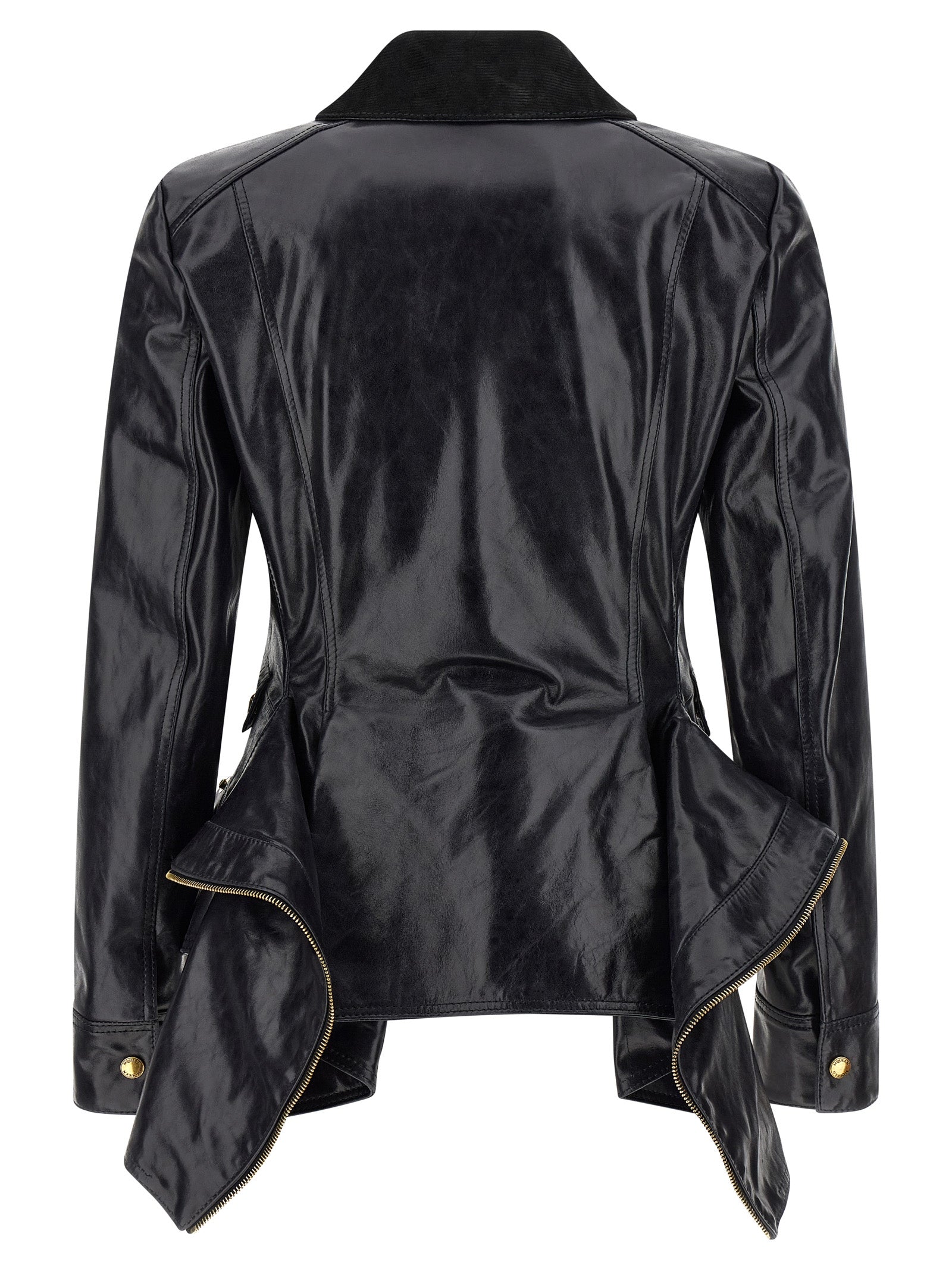 Black Cowhide Leather Jacket