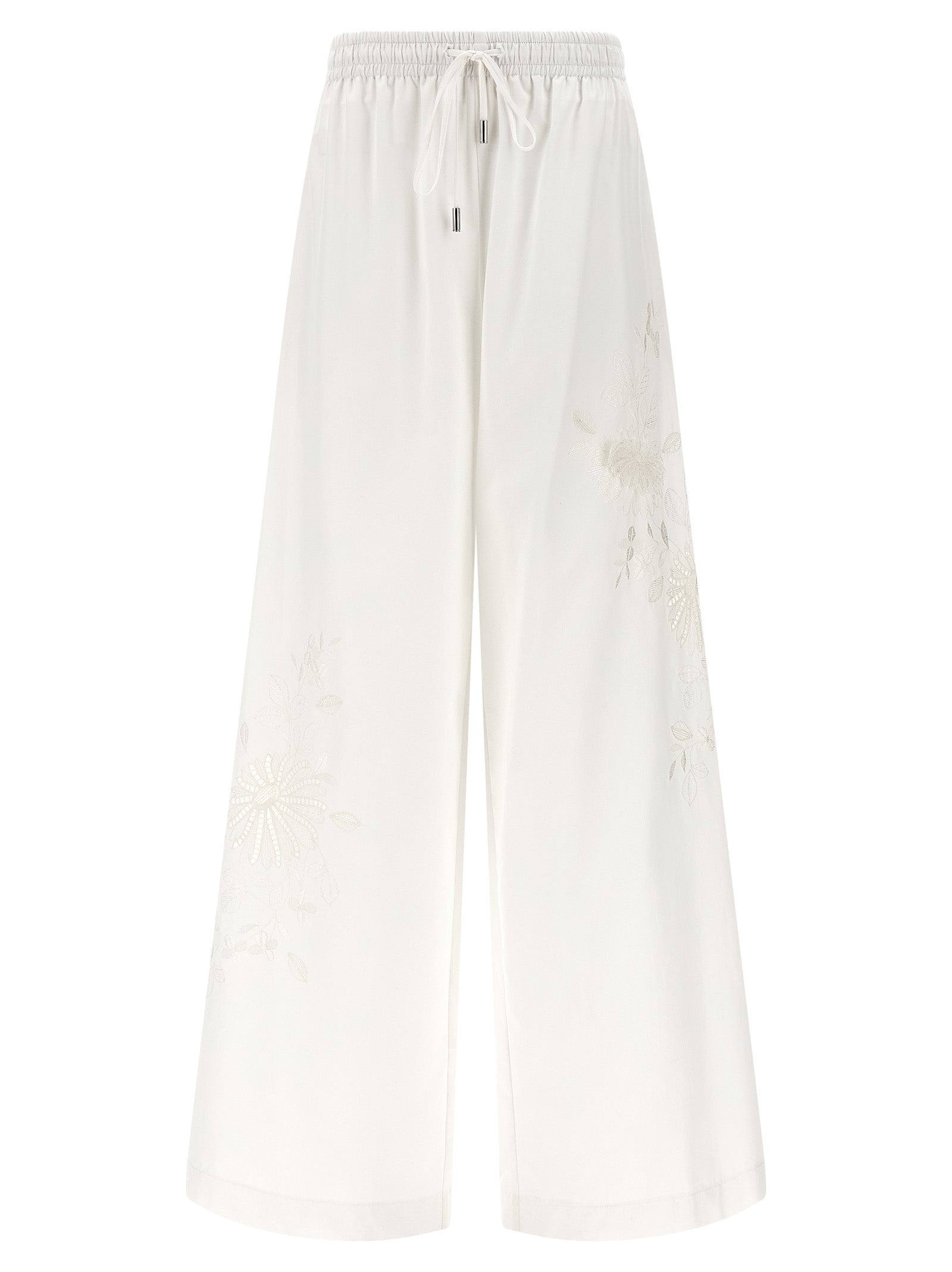 White Cotton Casual Pants