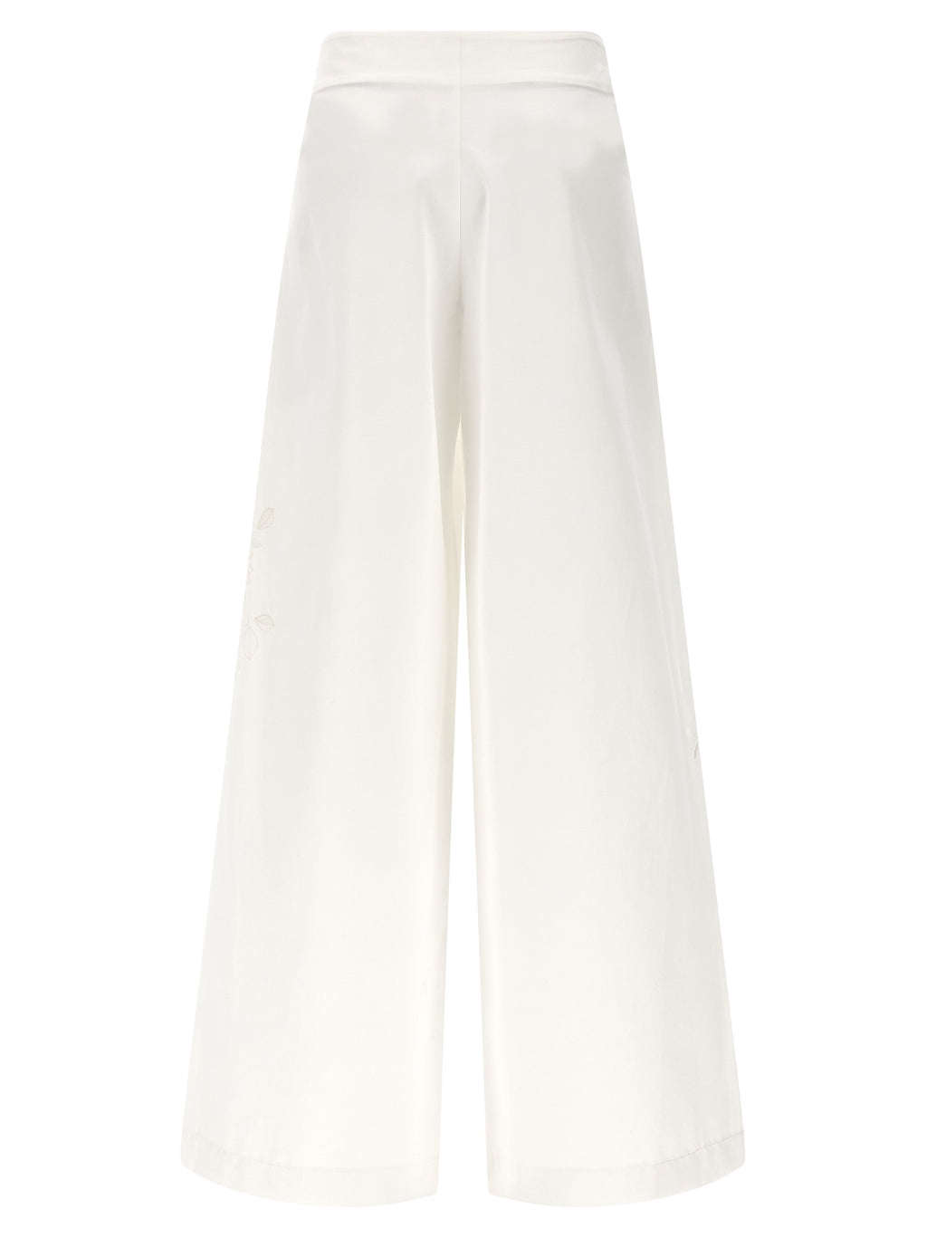 White Cotton Casual Pants