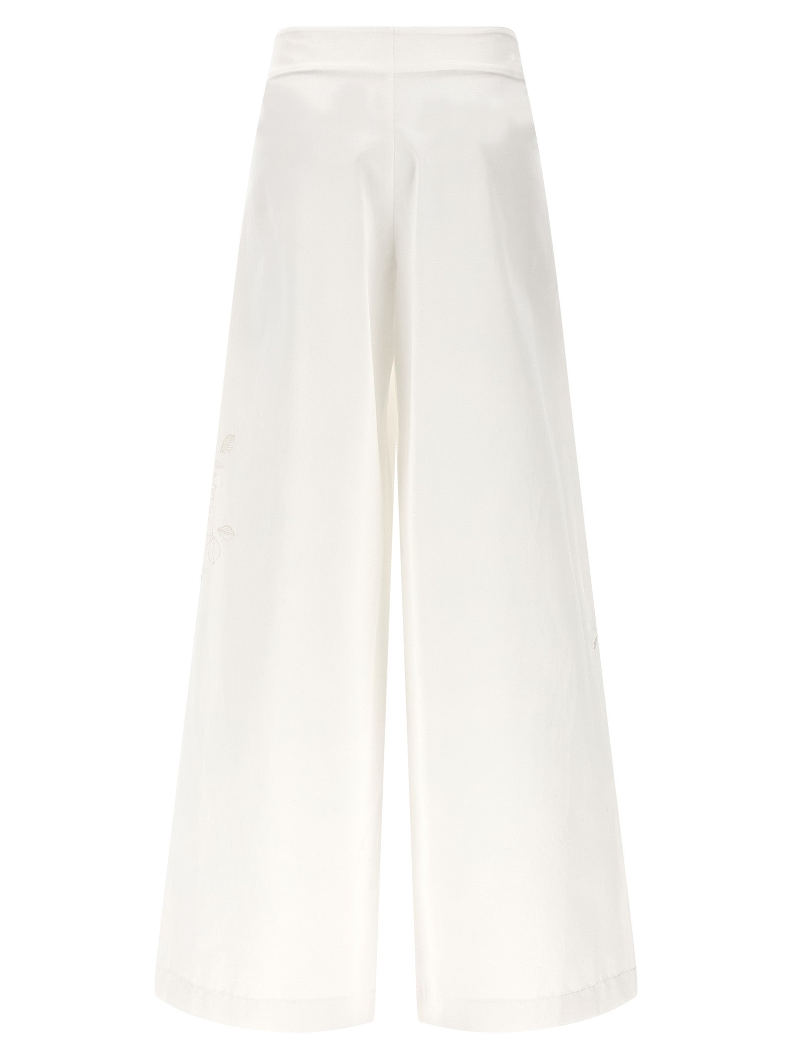 White Cotton Casual Pants