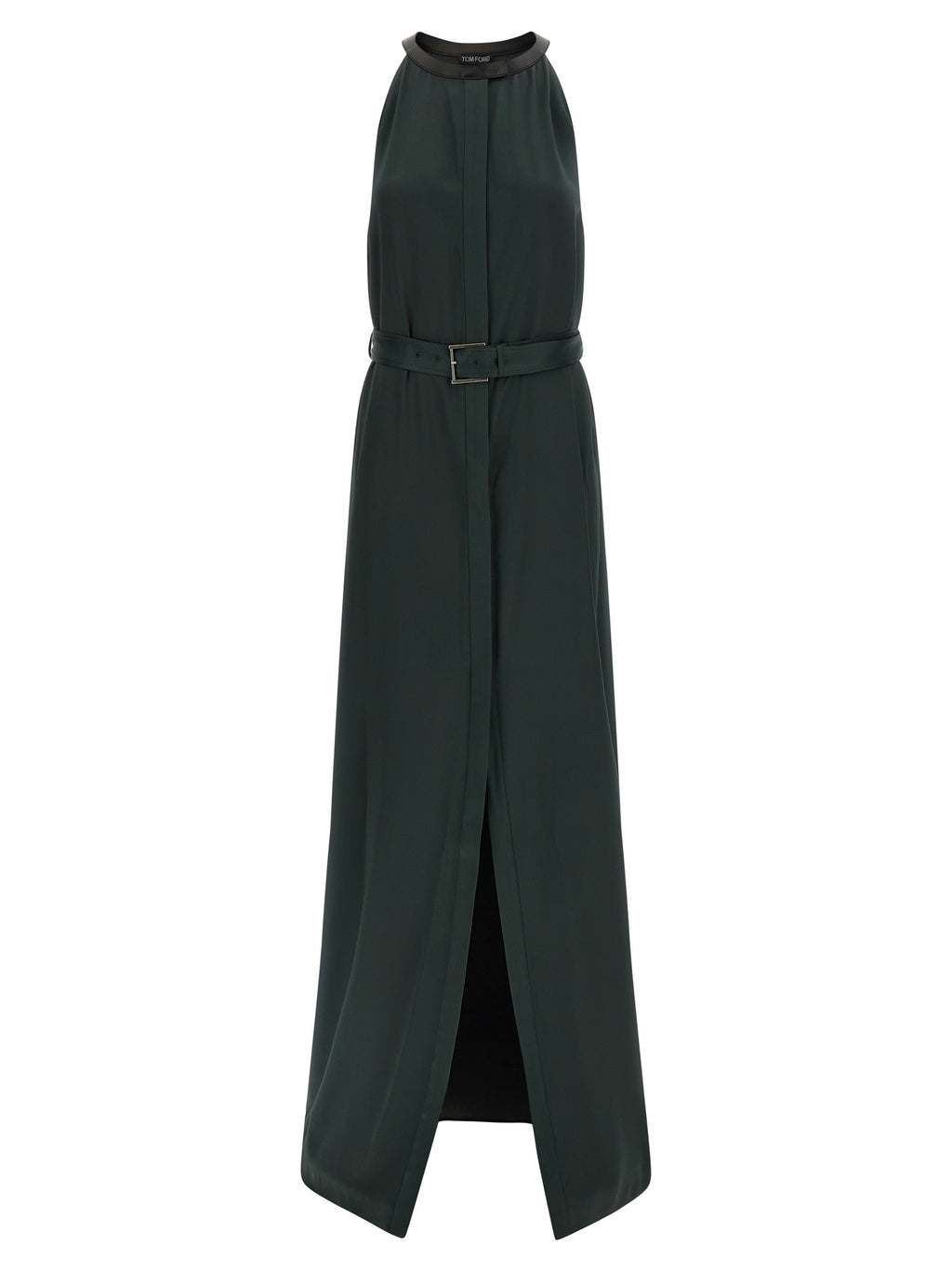 Bicolor Acetate Long Dress