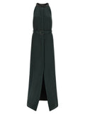 Bicolor Acetate Long Dress