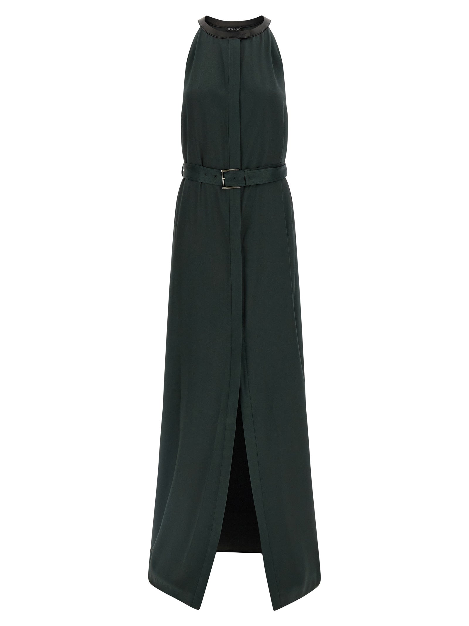 Bicolor Acetate Long Dress