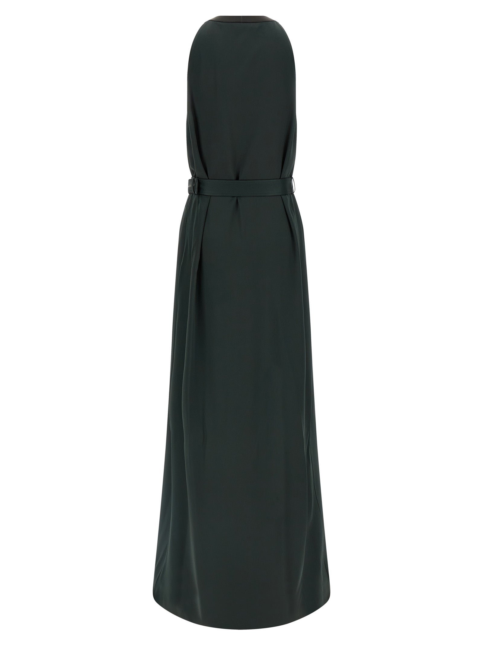 Bicolor Acetate Long Dress