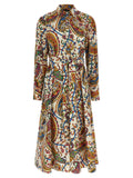 Multicolor Cotton Midi Dress