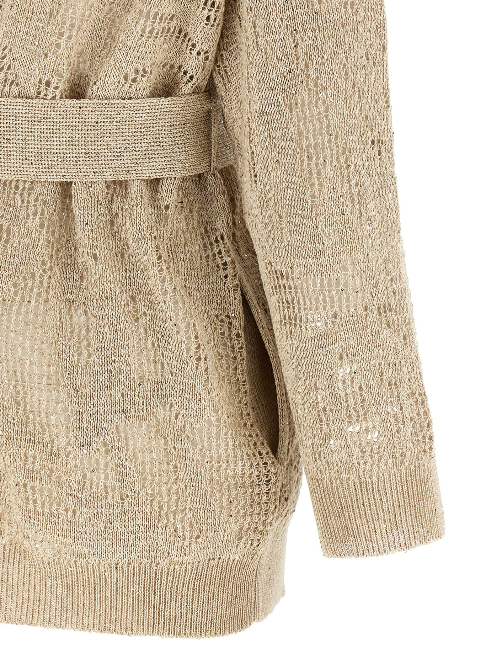 Beige Linen Cardigan