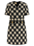 Bicolor Cotton Short Dress