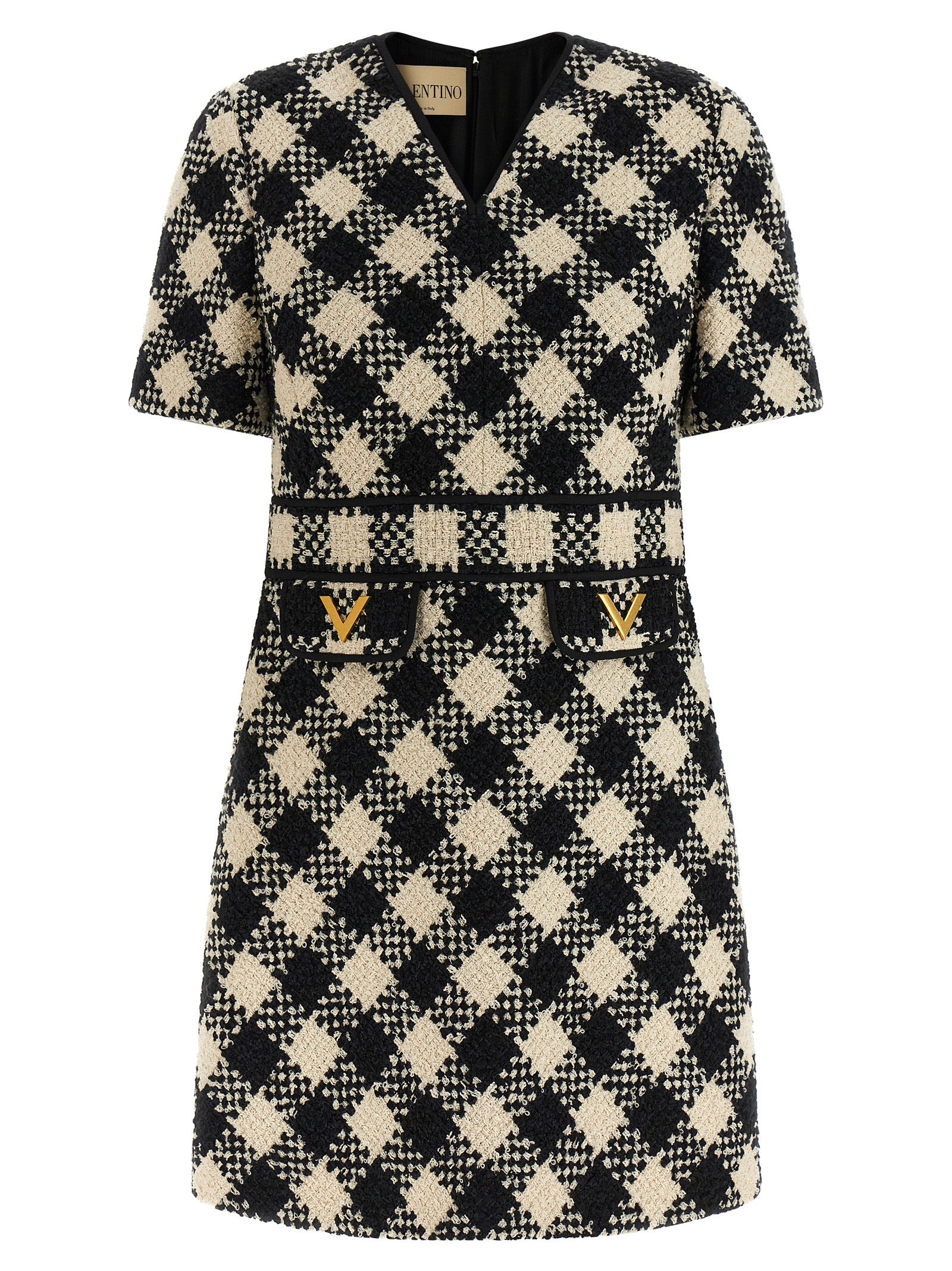 Bicolor Cotton Short Dress