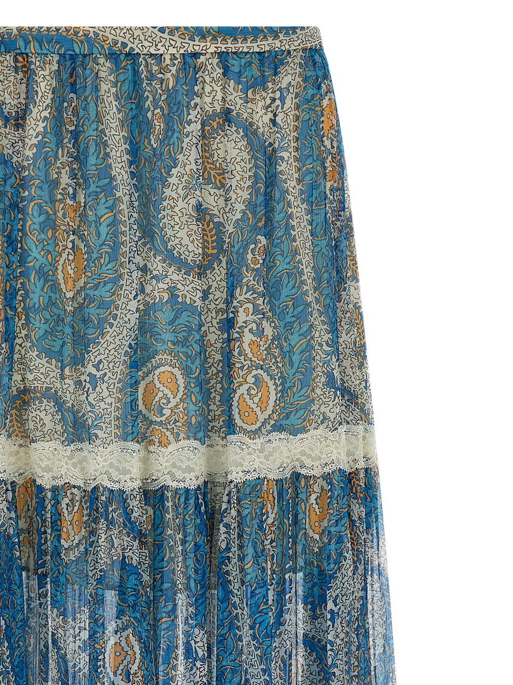 Blue Silk Mini Skirt