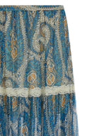 Blue Silk Mini Skirt