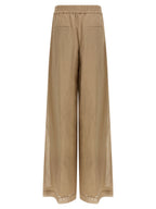 Beige Cotton Casual Pants