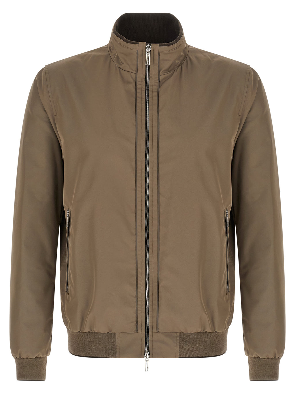Beige Polyester Bomber