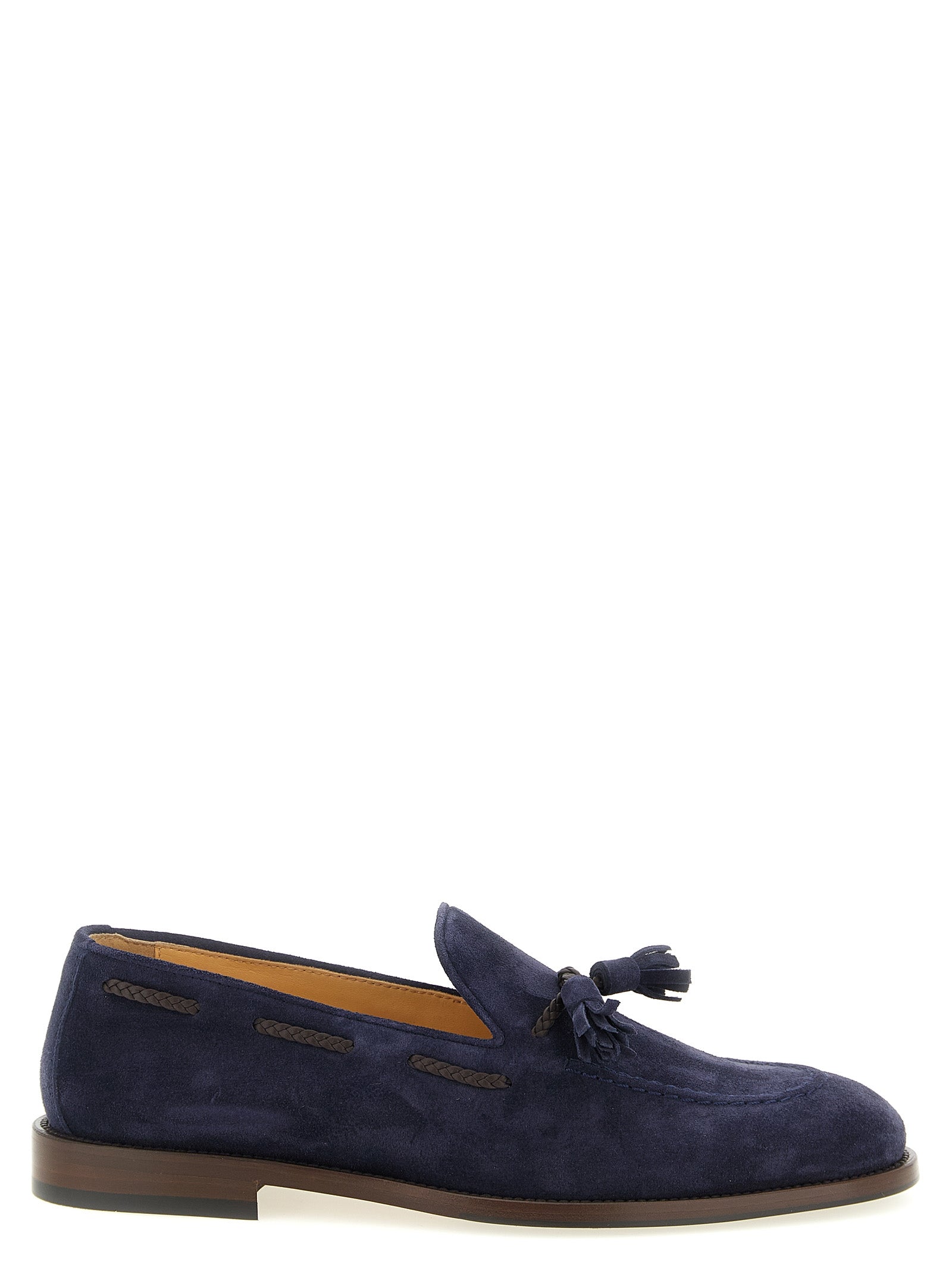 Blue Calfskin Slip-On Loafers