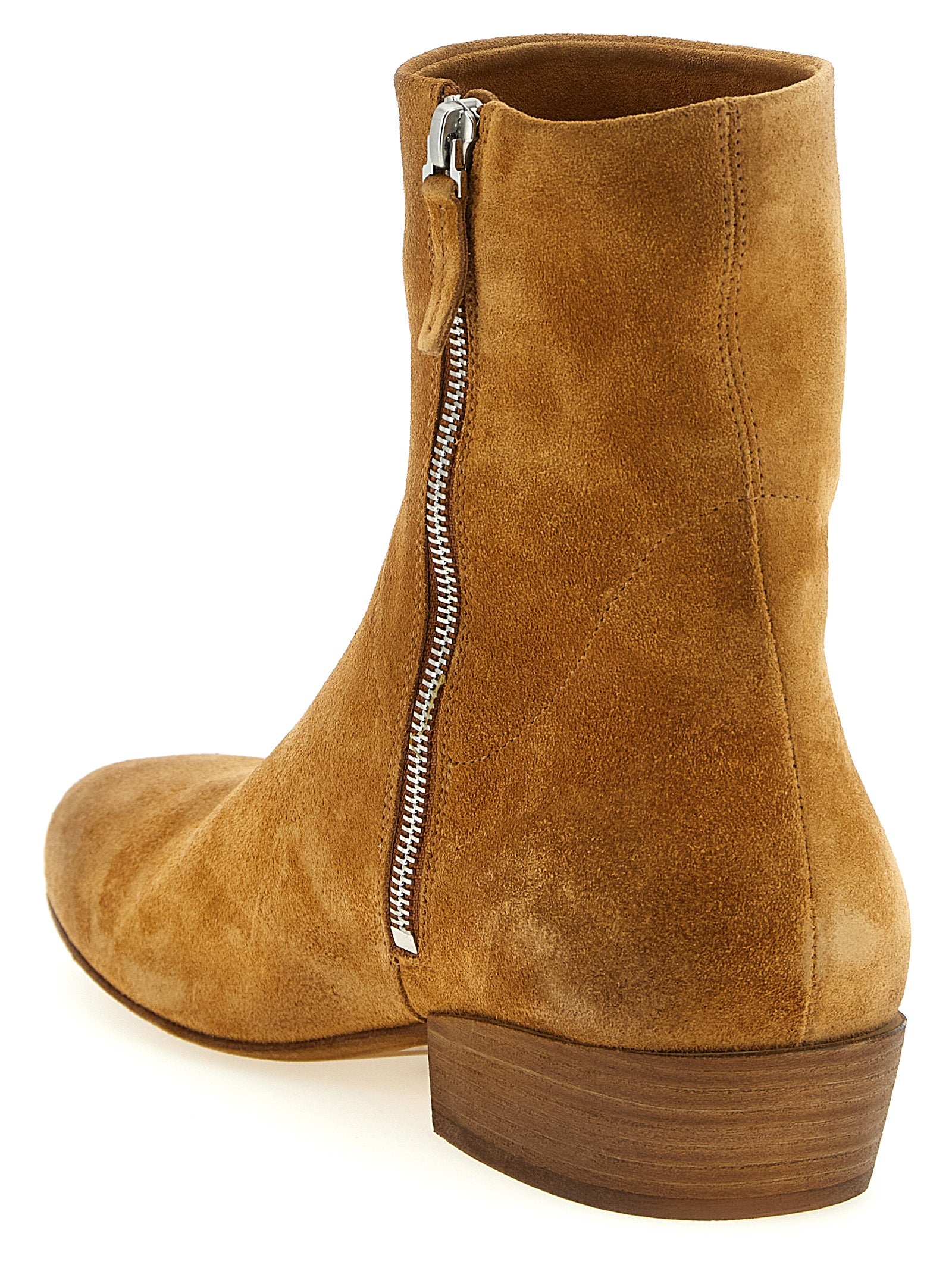 Beige Calfskin Ankle Boots