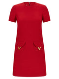 Multicolor Virgin Wool Short Dress