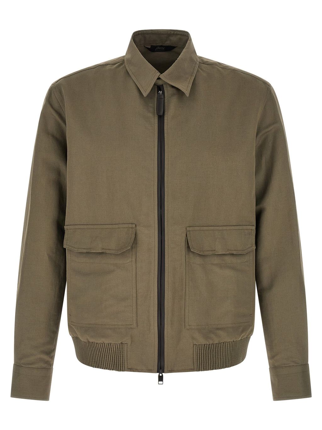 Bicolor Linen Full-Length Jacket