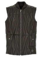 Brown Lamb Leather Sleeveless Jacket