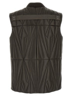 Brown Lamb Leather Sleeveless Jacket