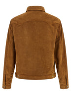Beige Polyvinyl Leather Jacket