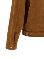 Beige Polyvinyl Leather Jacket