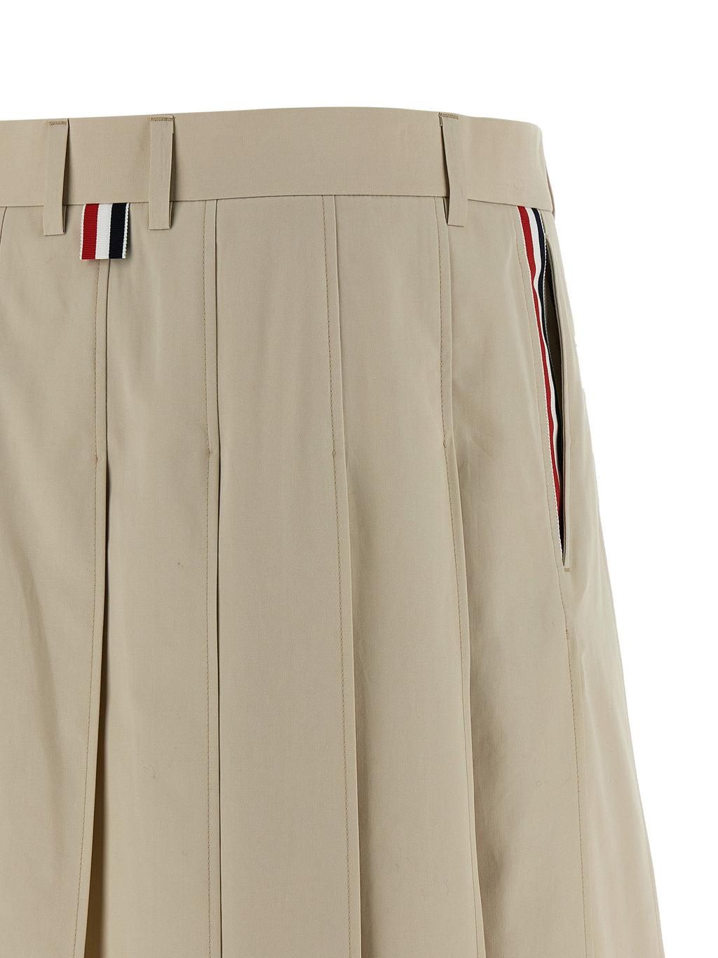 Beige Cotton Long Skirt