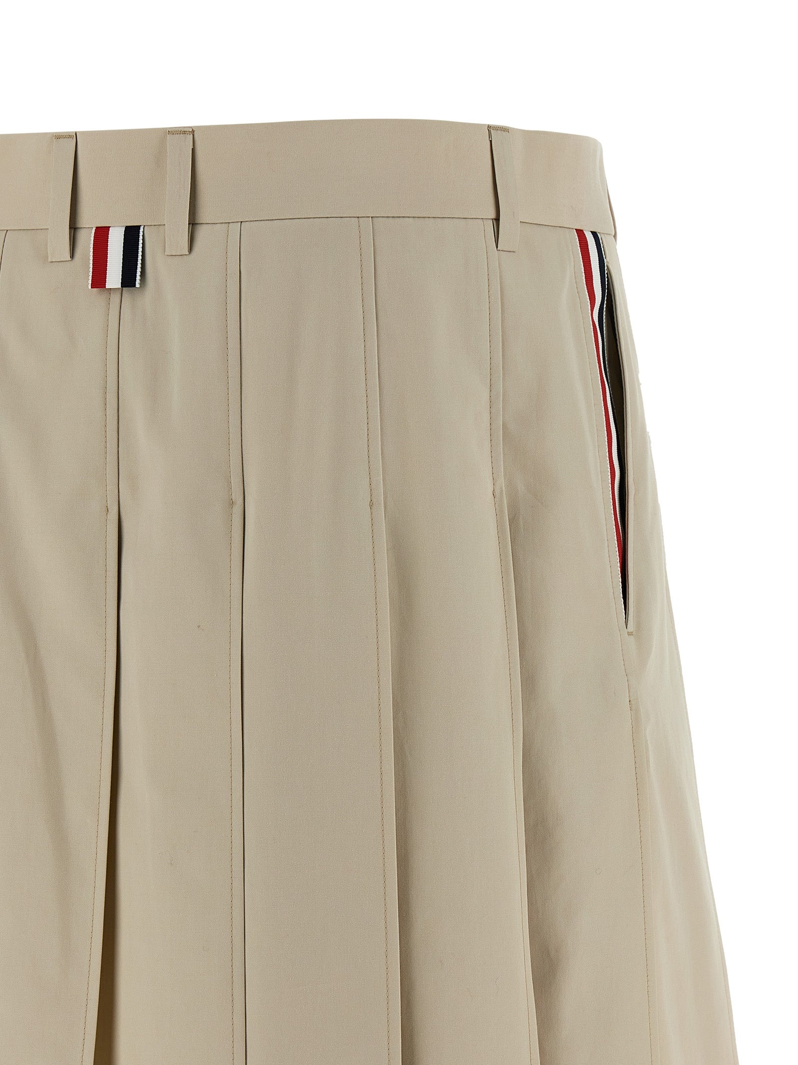 Beige Cotton Long Skirt