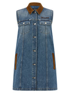 Blue Cotton Short Dress