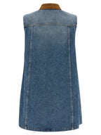 Blue Cotton Short Dress