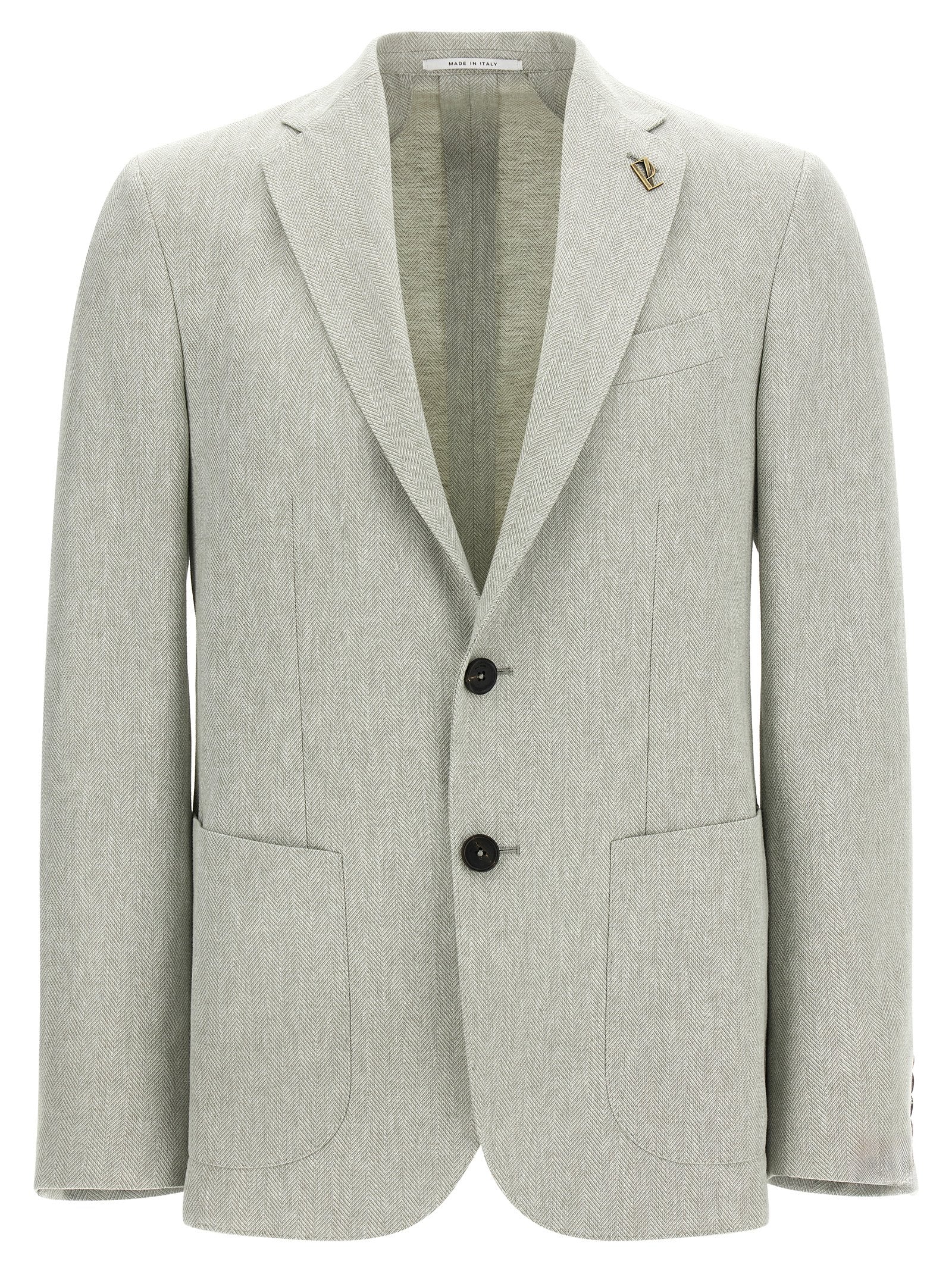Bicolor Linen Blazer