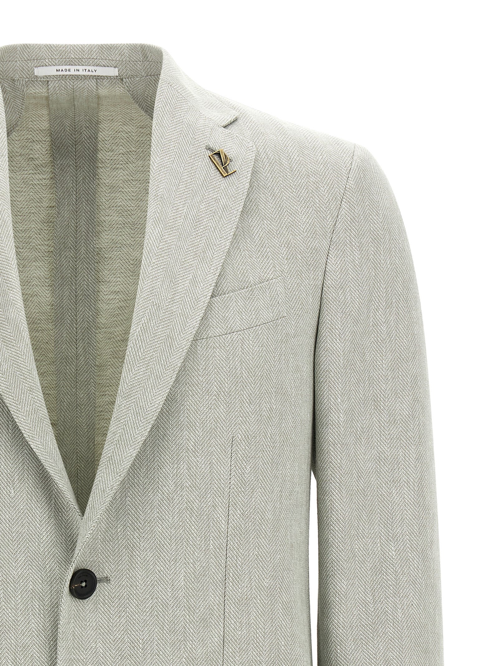 Bicolor Linen Blazer