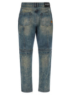 Blue Cotton Straight-Leg Jeans