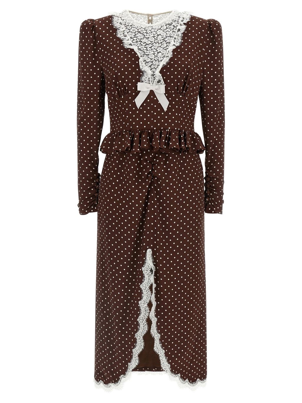 Brown Silk Midi Dress