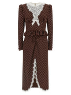 Brown Silk Midi Dress