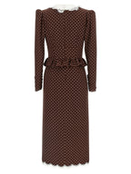 Brown Silk Midi Dress