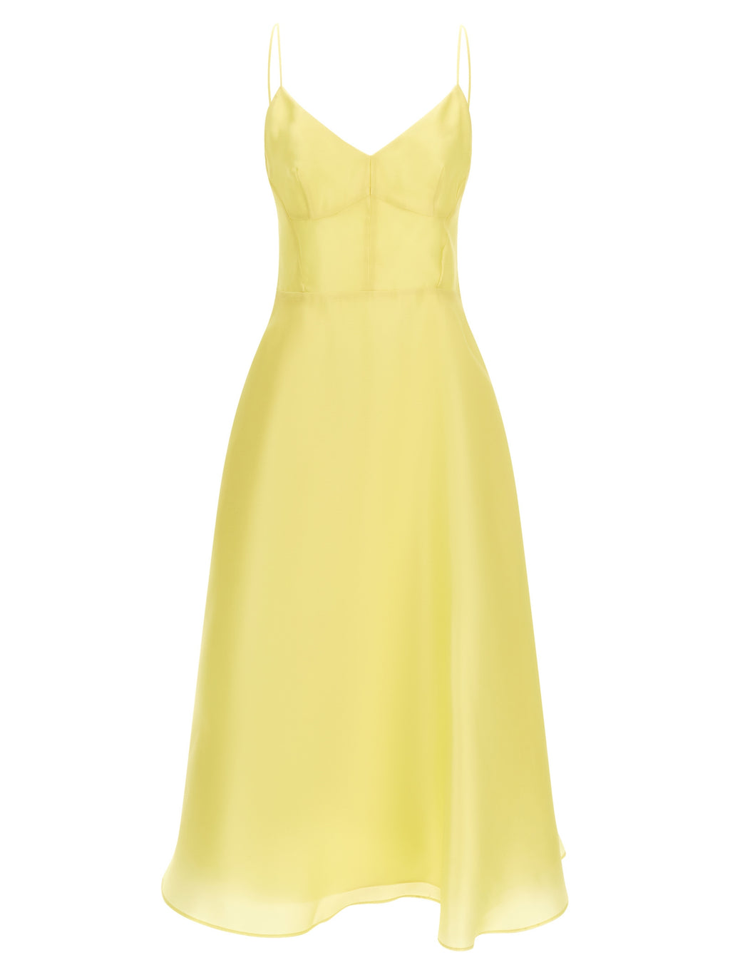 Bicolor Silk Midi Dress
