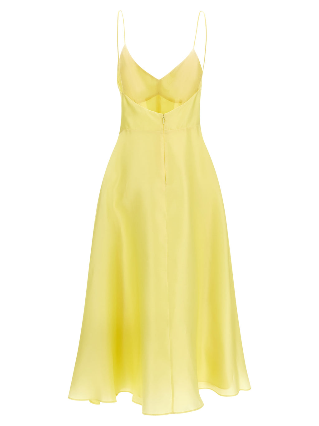 Bicolor Silk Midi Dress