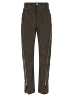 Brown Cotton Casual Pants