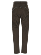 Brown Cotton Casual Pants
