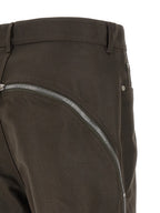 Brown Cotton Casual Pants