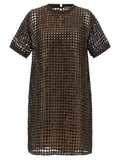 Brown Silk Short Dress