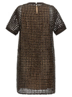 Brown Silk Short Dress