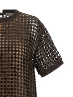 Brown Silk Short Dress