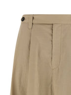 Beige Cotton Midi Skirt