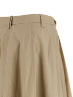 Beige Cotton Midi Skirt