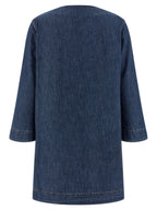 Blue Cotton Short Dress