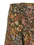 Multicolor Silk Midi Skirt