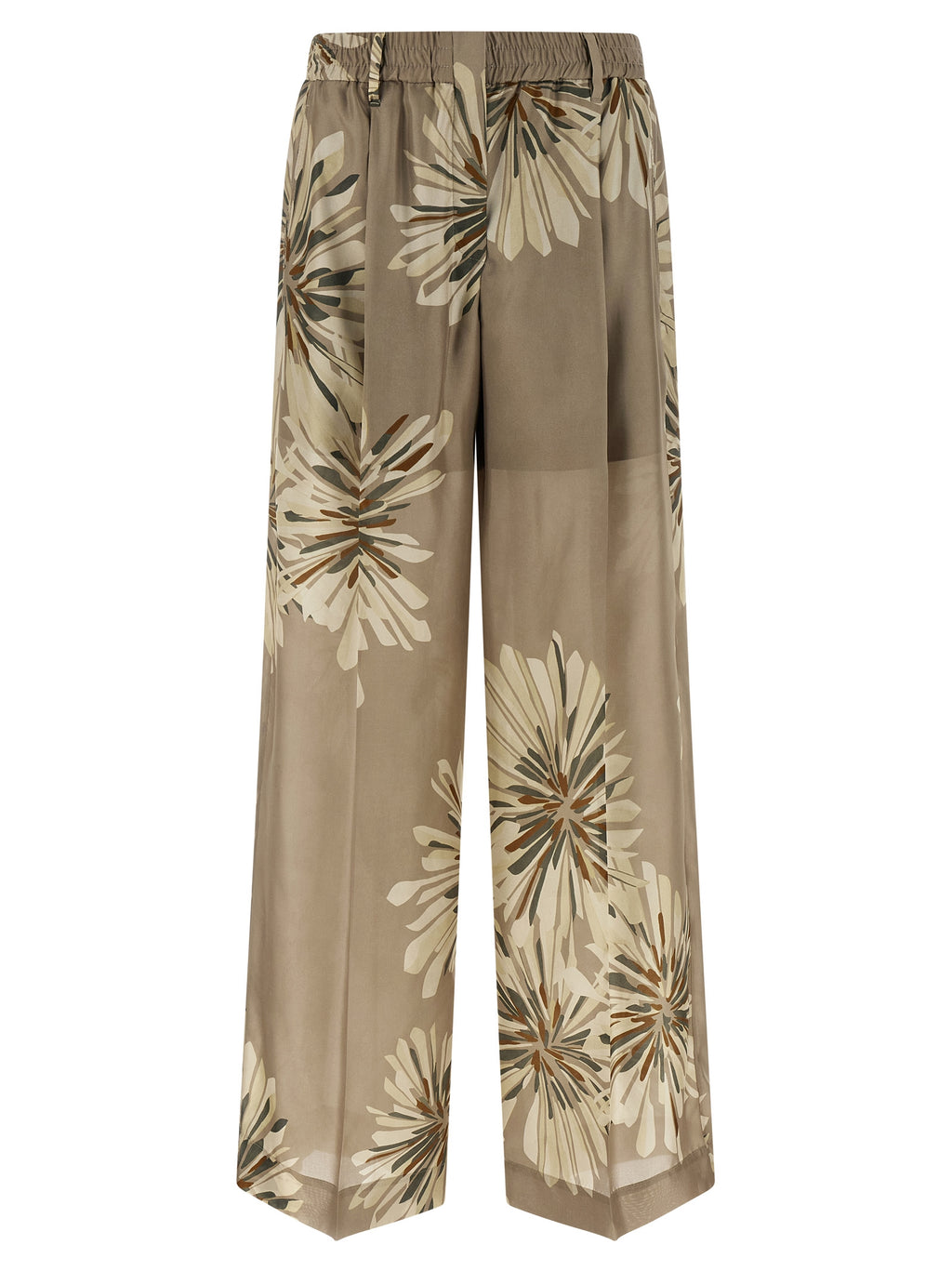 Bicolor Silk Casual Pants