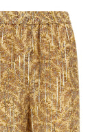 Multicolor Silk Casual Pants