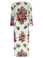 White Viscose Midi Dress