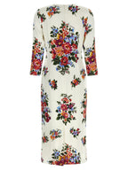 White Viscose Midi Dress